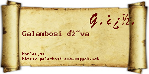 Galambosi Éva névjegykártya