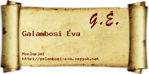 Galambosi Éva névjegykártya