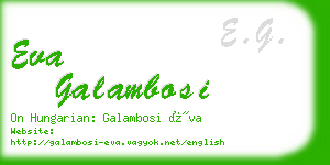 eva galambosi business card